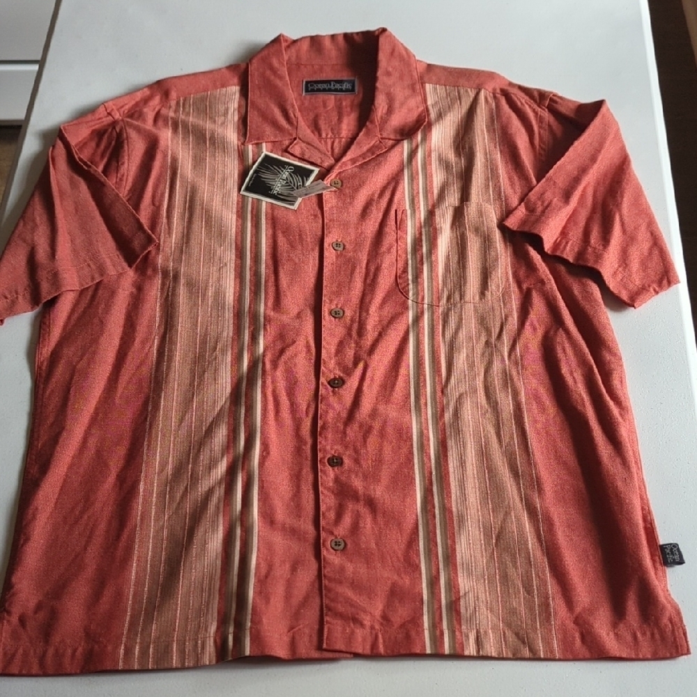 OCEAN PACIFIC Men's Red stripped Short Sleeve Shirt New With Tags!!!